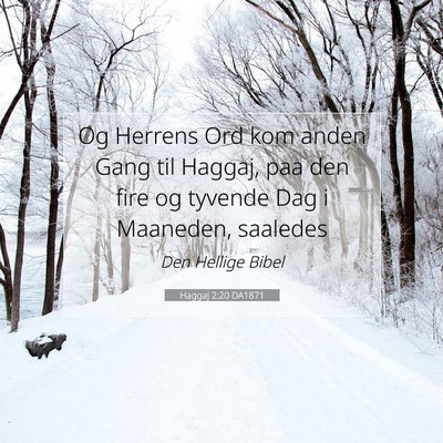 Picture 07 - Haggaj 2:20 DA1871 - Og Herrens Ord kom anden Gang til Haggaj, paa den - Bible Verse Picture