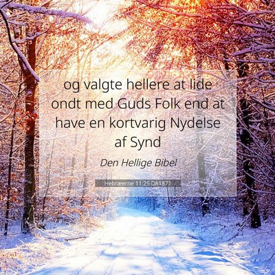 Picture 07 - Hebræerne 11:25 DA1871 - og valgte hellere at lide ondt med Guds Folk end - Bible Verse Picture