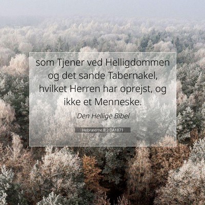 Picture 07 - Hebræerne 8:2 DA1871 - som Tjener ved Helligdommen og det sande - Bible Verse Picture
