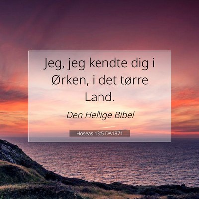 Picture 07 - Hoseas 13:5 DA1871 - Jeg, jeg kendte dig i Ørken, i det tørre - Bible Verse Picture