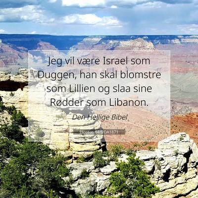 Picture 07 - Hoseas 14:6 DA1871 - Jeg vil være Israel som Duggen, han skal - Bible Verse Picture