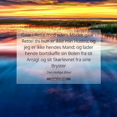 Picture 07 - Hoseas 2:2 DA1871 - Gaar i Rette med eders Moder, gaar i Rette! thi - Bible Verse Picture