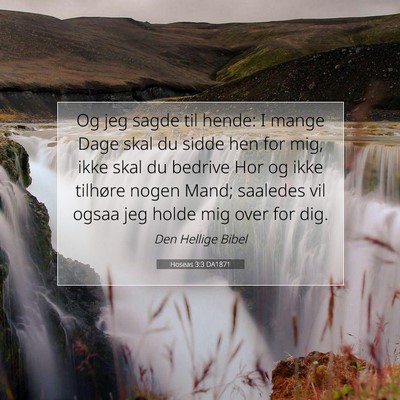 Picture 07 - Hoseas 3:3 DA1871 - Og jeg sagde til hende: I mange Dage skal du - Bible Verse Picture