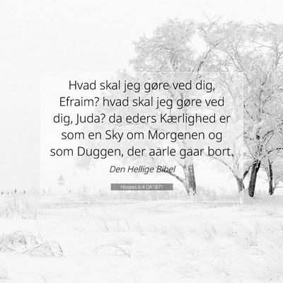 Picture 07 - Hoseas 6:4 DA1871 - Hvad skal jeg gøre ved dig, Efraim? hvad skal - Bible Verse Picture