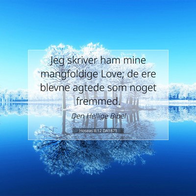 Picture 07 - Hoseas 8:12 DA1871 - Jeg skriver ham mine mangfoldige Love; de ere - Bible Verse Picture