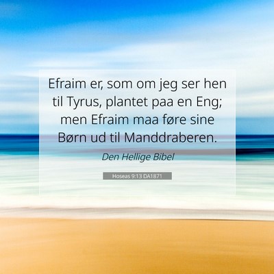 Picture 07 - Hoseas 9:13 DA1871 - Efraim er, som om jeg ser hen til Tyrus, plantet - Bible Verse Picture