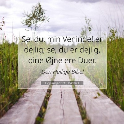 Picture 07 - Højsangen 1:15 DA1871 - Se, du, min Veninde! er dejlig; se, du er dejlig, - Bible Verse Picture
