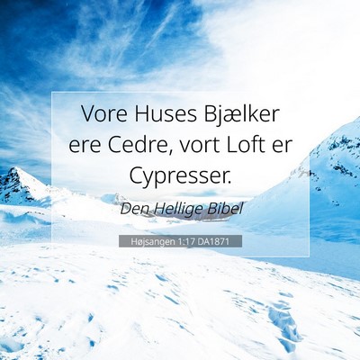 Picture 07 - Højsangen 1:17 DA1871 - Vore Huses Bjælker ere Cedre, vort Loft er - Bible Verse Picture