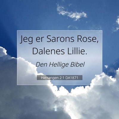 Picture 07 - Højsangen 2:1 DA1871 - Jeg er Sarons Rose, Dalenes - Bible Verse Picture