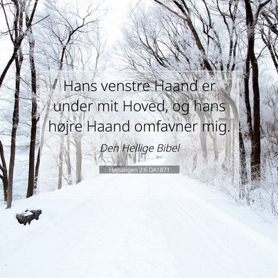 Picture 07 - Højsangen 2:6 DA1871 - Hans venstre Haand er under mit Hoved, og hans - Bible Verse Picture