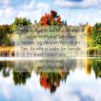 Picture 07 - Højsangen 8:9 DA1871 - Dersom hun er en Mur, da ville vi bygge et Hus af - Bible Verse Picture
