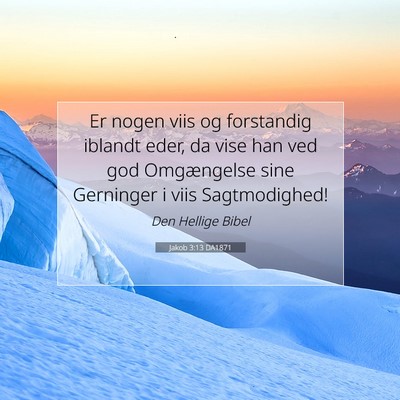 Picture 07 - Jakob 3:13 DA1871 - Er nogen viis og forstandig iblandt eder, da vise - Bible Verse Picture