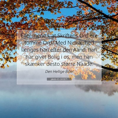 Picture 07 - Jakob 4:5 DA1871 - Eller mene I, at Skriftens Ord ere tomme Ord? Med - Bible Verse Picture