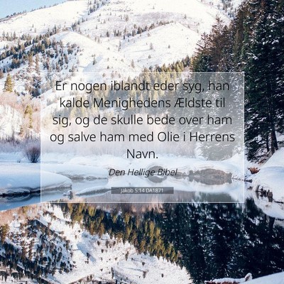 Picture 07 - Jakob 5:14 DA1871 - Er nogen iblandt eder syg, han kalde Menighedens - Bible Verse Picture