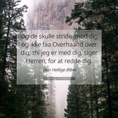 Picture 07 - Jeremias 1:19 DA1871 - Og de skulle stride imod dig og ikke faa - Bible Verse Picture