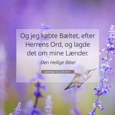 Picture 07 - Jeremias 13:2 DA1871 - Og jeg købte Bæltet, efter Herrens Ord, og - Bible Verse Picture