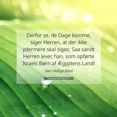 Picture 07 - Jeremias 16:14 DA1871 - Derfor se, de Dage komme, siger Herren, at der - Bible Verse Picture