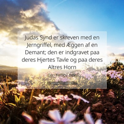 Picture 07 - Jeremias 17:1 DA1871 - Judas Synd er skreven med en Jerngriffel, med - Bible Verse Picture