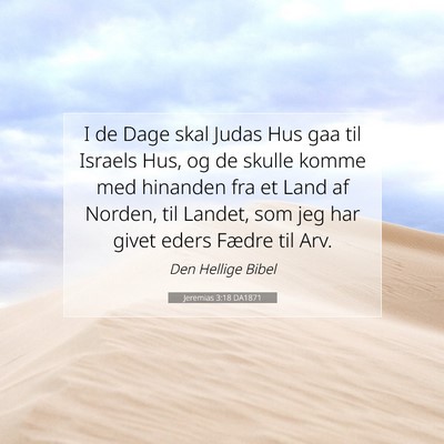 Picture 07 - Jeremias 3:18 DA1871 - I de Dage skal Judas Hus gaa til Israels Hus, og - Bible Verse Picture