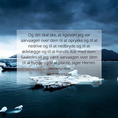 Picture 07 - Jeremias 31:28 DA1871 - Og det skal ske, at ligesom jeg var aarvaagen - Bible Verse Picture