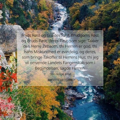 Picture 07 - Jeremias 33:11 DA1871 - Fryds Røst og Glædes Røst, Brudgoms Røst og - Bible Verse Picture