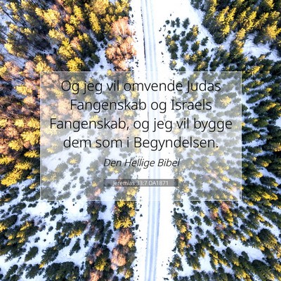 Picture 07 - Jeremias 33:7 DA1871 - Og jeg vil omvende Judas Fangenskab og Israels - Bible Verse Picture