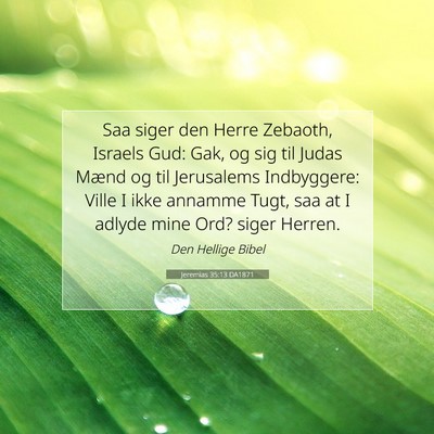Picture 07 - Jeremias 35:13 DA1871 - Saa siger den Herre Zebaoth, Israels Gud: Gak, og - Bible Verse Picture