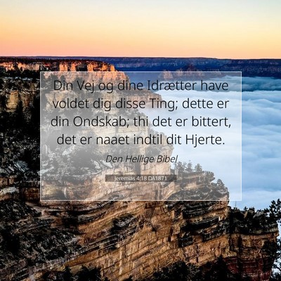 Picture 07 - Jeremias 4:18 DA1871 - Din Vej og dine Idrætter have voldet dig disse - Bible Verse Picture