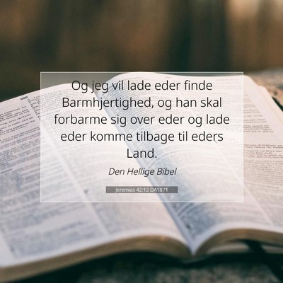 Picture 07 - Jeremias 42:12 DA1871 - Og jeg vil lade eder finde Barmhjertighed, og han - Bible Verse Picture