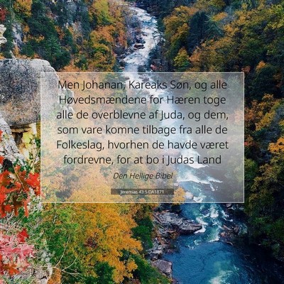 Picture 07 - Jeremias 43:5 DA1871 - Men Johanan, Kareaks Søn, og alle - Bible Verse Picture