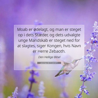 Picture 07 - Jeremias 48:15 DA1871 - Moab er ødelagt, og man er steget op i dets - Bible Verse Picture