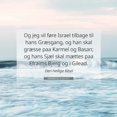 Picture 07 - Jeremias 50:19 DA1871 - Og jeg vil føre Israel tilbage til hans - Bible Verse Picture