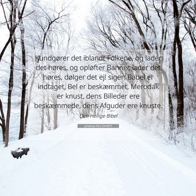 Picture 07 - Jeremias 50:2 DA1871 - Kundgører det iblandt Folkene, og lader det - Bible Verse Picture