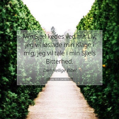 Picture 07 - Job 10:1 DA1871 - Min Sjæl kedes ved mit Liv; jeg vil løslade min - Bible Verse Picture
