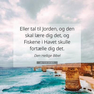 Picture 07 - Job 12:8 DA1871 - Eller tal til Jorden, og den skal lære dig det, - Bible Verse Picture