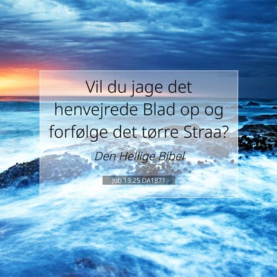 Picture 07 - Job 13:25 DA1871 - Vil du jage det henvejrede Blad op og forfølge - Bible Verse Picture