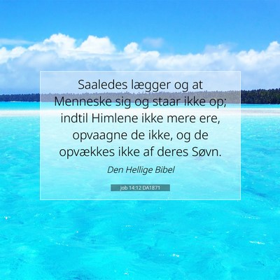 Picture 07 - Job 14:12 DA1871 - Saaledes lægger og at Menneske sig og staar ikke - Bible Verse Picture