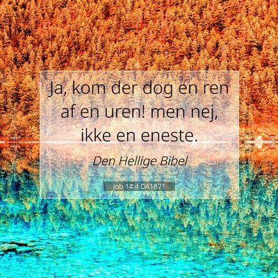 Picture 07 - Job 14:4 DA1871 - Ja, kom der dog en ren af en uren! men nej, ikke - Bible Verse Picture