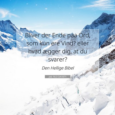 Picture 07 - Job 16:3 DA1871 - Bliver der Ende paa Ord, som kun ere Vind? eller - Bible Verse Picture