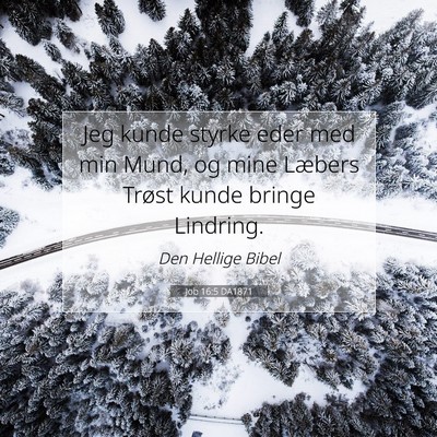 Picture 07 - Job 16:5 DA1871 - Jeg kunde styrke eder med min Mund, og mine - Bible Verse Picture