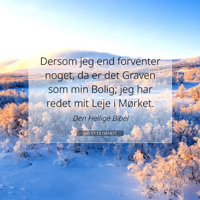 Picture 07 - Job 17:13 DA1871 - Dersom jeg end forventer noget, da er det Graven - Bible Verse Picture