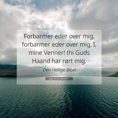 Picture 07 - Job 19:21 DA1871 - Forbarmer eder over mig, forbarmer eder over mig, - Bible Verse Picture