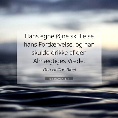 Picture 07 - Job 21:20 DA1871 - Hans egne Øjne skulle se hans Fordærvelse, og - Bible Verse Picture