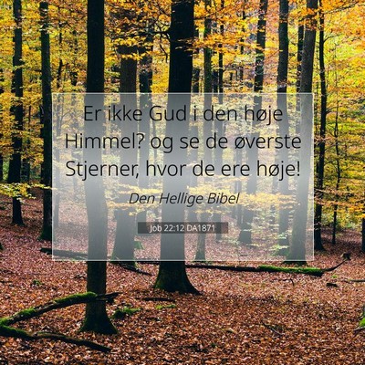 Picture 07 - Job 22:12 DA1871 - Er ikke Gud i den høje Himmel? og se de øverste - Bible Verse Picture
