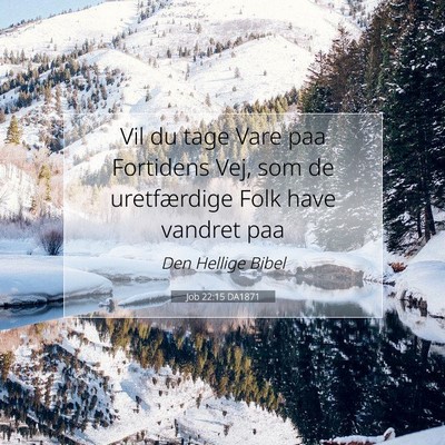 Picture 07 - Job 22:15 DA1871 - Vil du tage Vare paa Fortidens Vej, som de - Bible Verse Picture