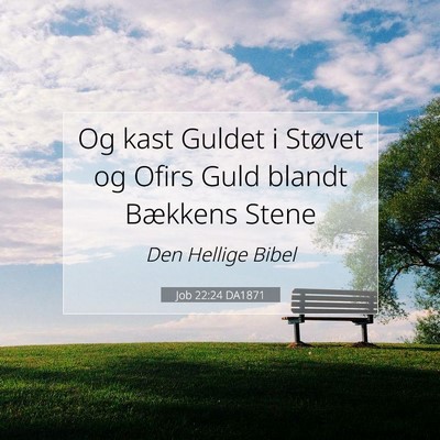 Picture 07 - Job 22:24 DA1871 - Og kast Guldet i Støvet og Ofirs Guld blandt - Bible Verse Picture