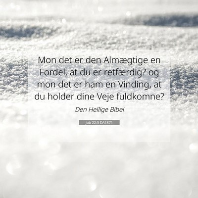 Picture 07 - Job 22:3 DA1871 - Mon det er den Almægtige en Fordel, at du er - Bible Verse Picture
