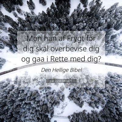 Picture 07 - Job 22:4 DA1871 - Mon han af Frygt for dig skal overbevise dig og - Bible Verse Picture