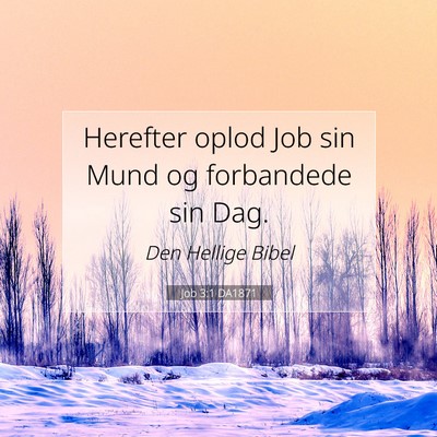 Picture 07 - Job 3:1 DA1871 - Herefter oplod Job sin Mund og forbandede sin - Bible Verse Picture