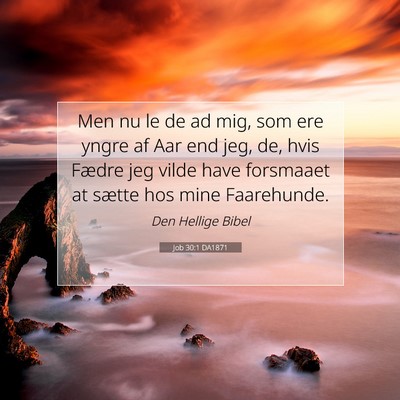 Picture 07 - Job 30:1 DA1871 - Men nu le de ad mig, som ere yngre af Aar end - Bible Verse Picture